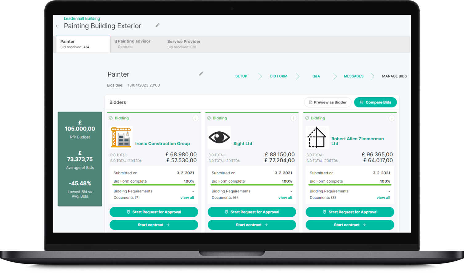 Supplier & Bid Management Proprli