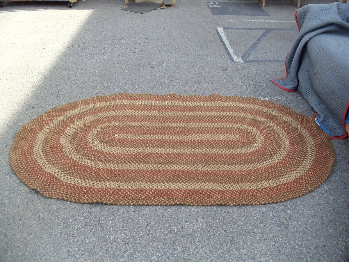 Braided Rug RugBraided Oval Rug Brown, • Psw