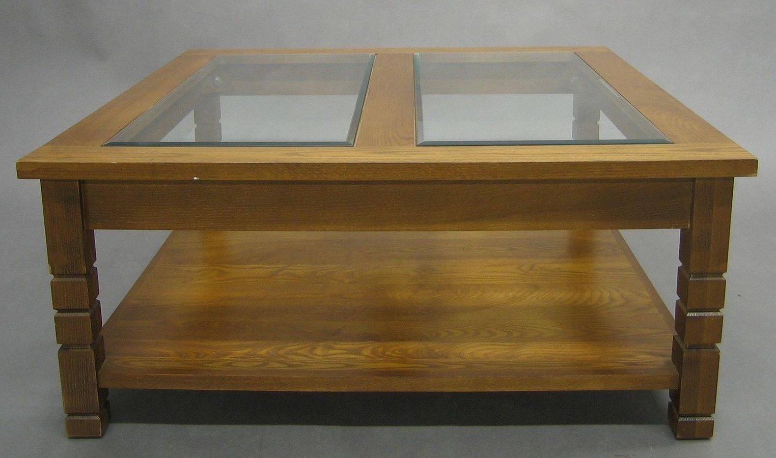 Coffee Table Double Inset Beveled Glass • Psw