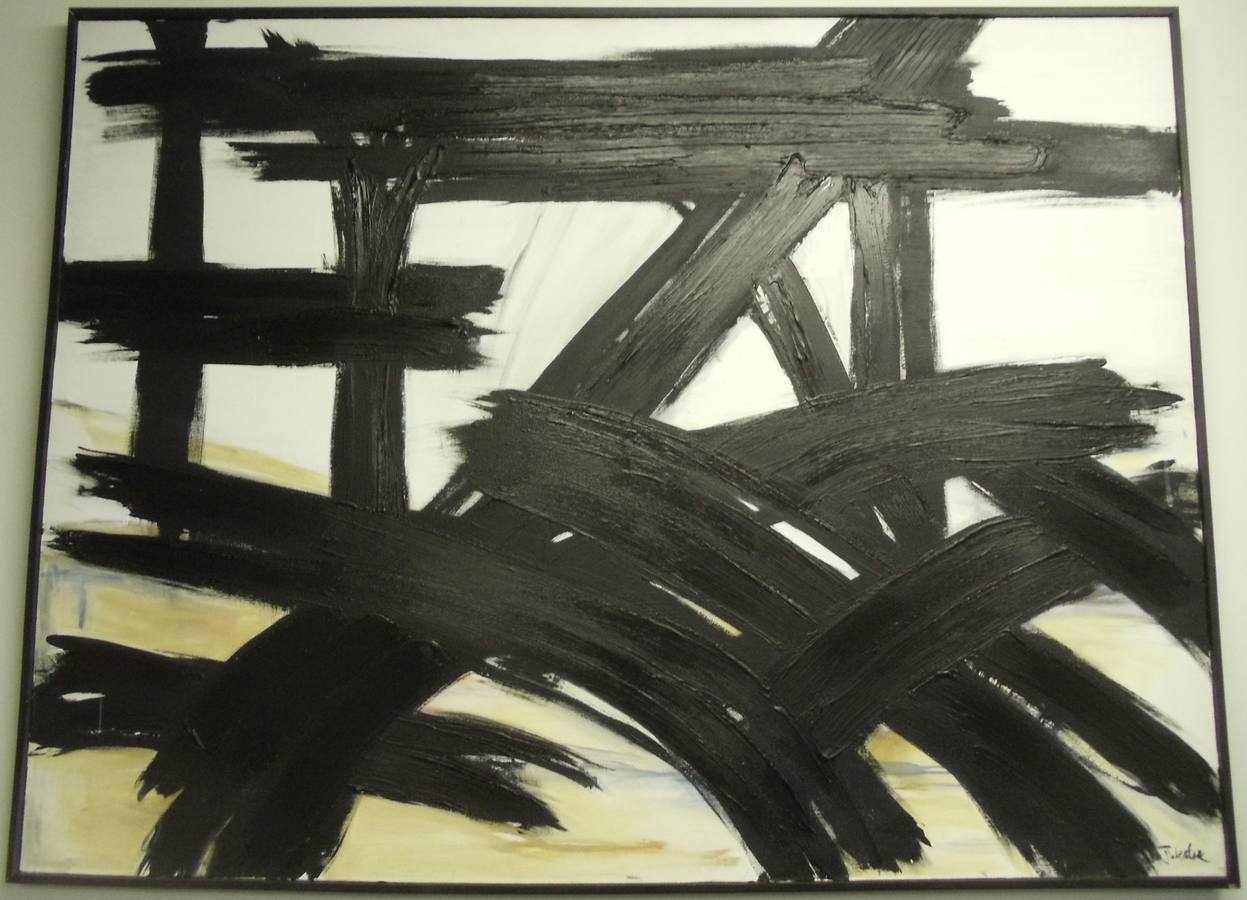 Oil Painting AbstractBlack Lines • Psw