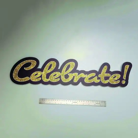 X83 Celebrate Gold Sparkle Photo Booth Prop