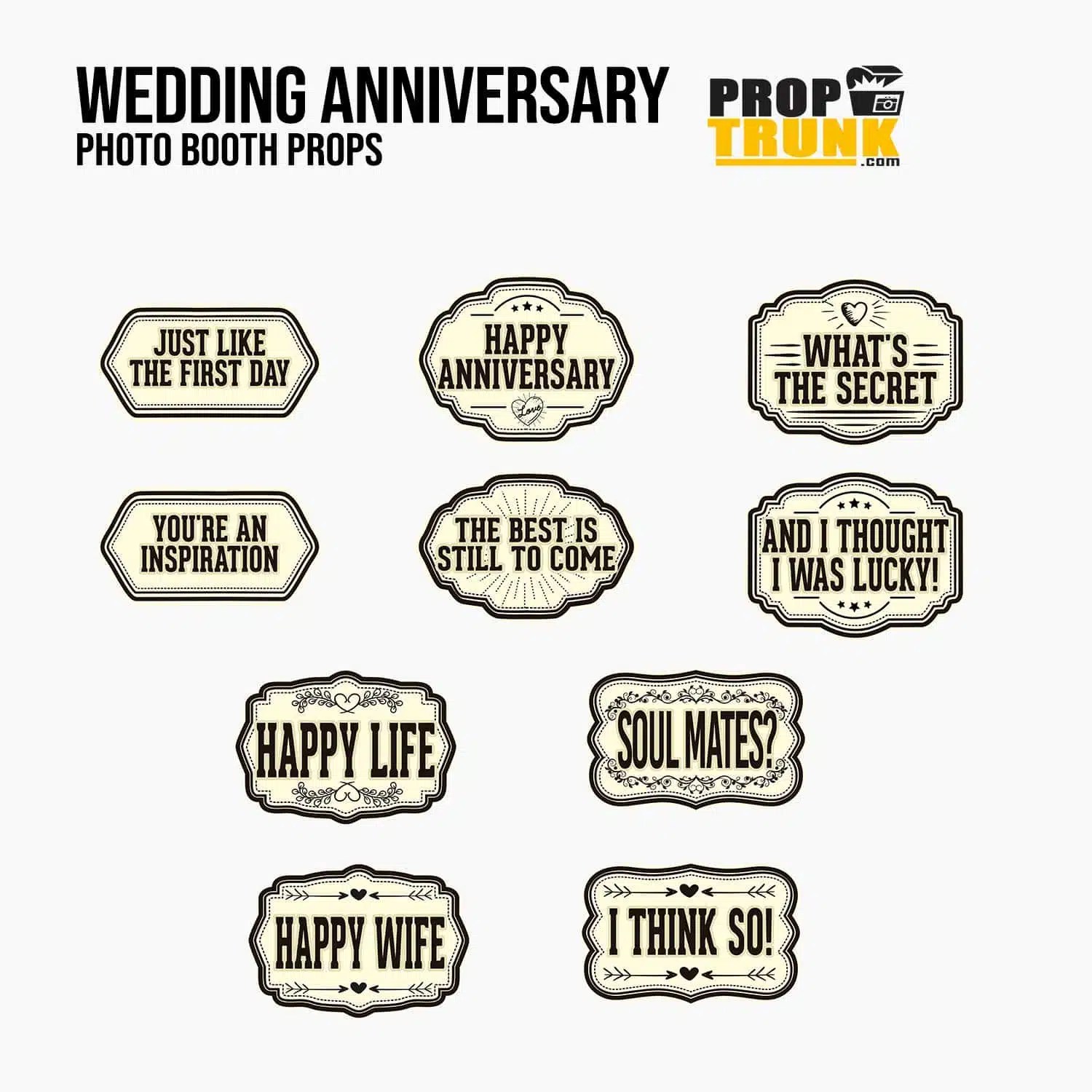 134 Wedding Anniversary Photo Booth Prop Set