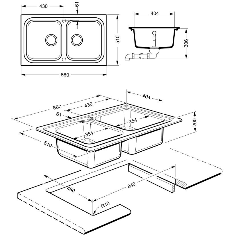 Шаг 1: Измерьте размеры и форму мойки