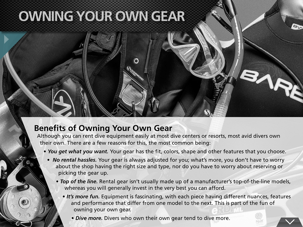 A closer look at PADI Equipment Specialist Touch PADI Pros