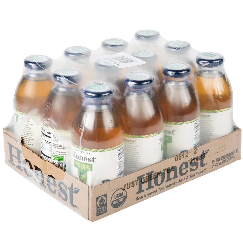 Honest Tea 16 oz. Unsweetened “Just” Green Iced Tea 12/Case