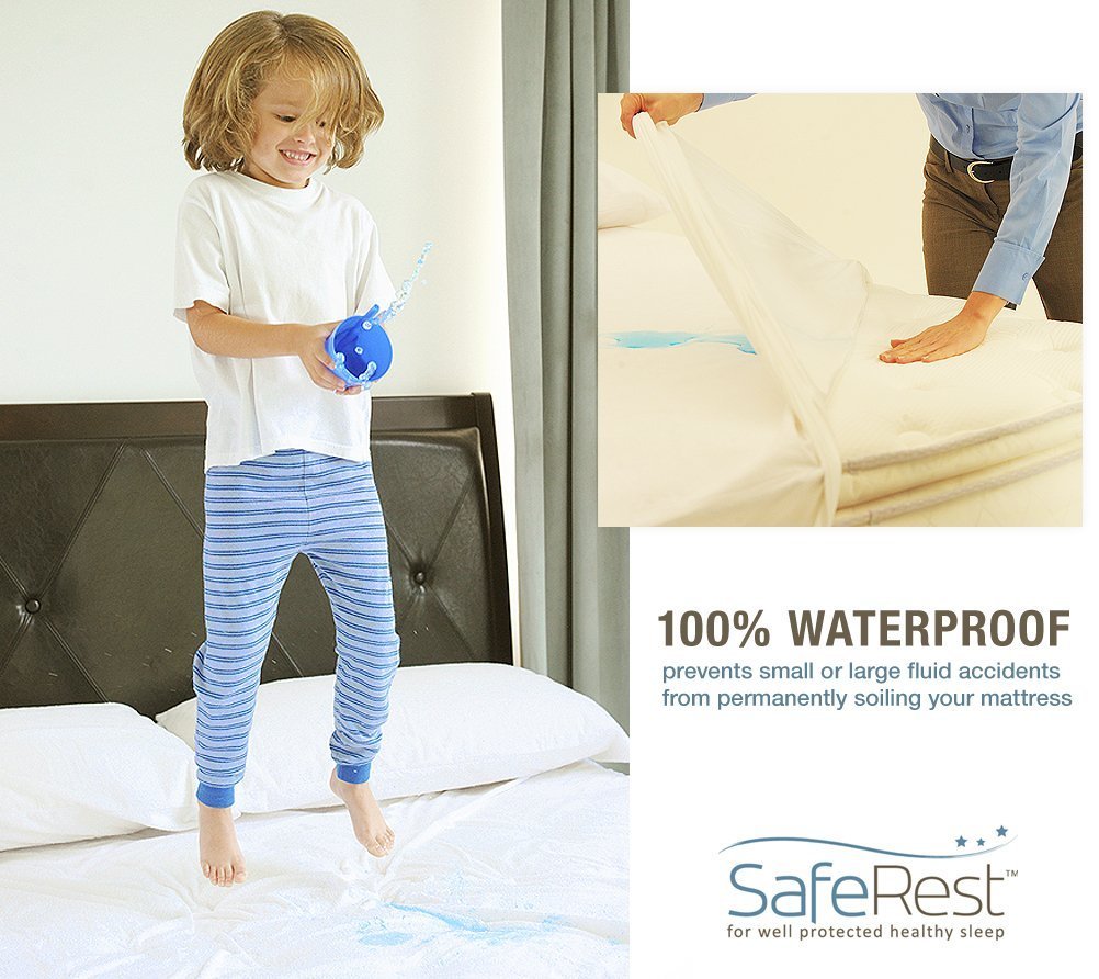 SafeRest Premium Hypoallergenic Waterproof Mattress Protector Vinyl PVC