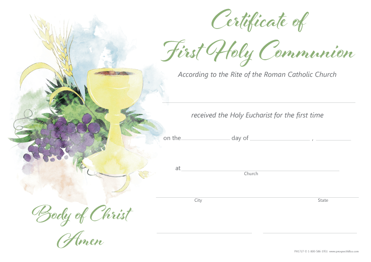 First Communion Prayer Card Prospect Hill Co.