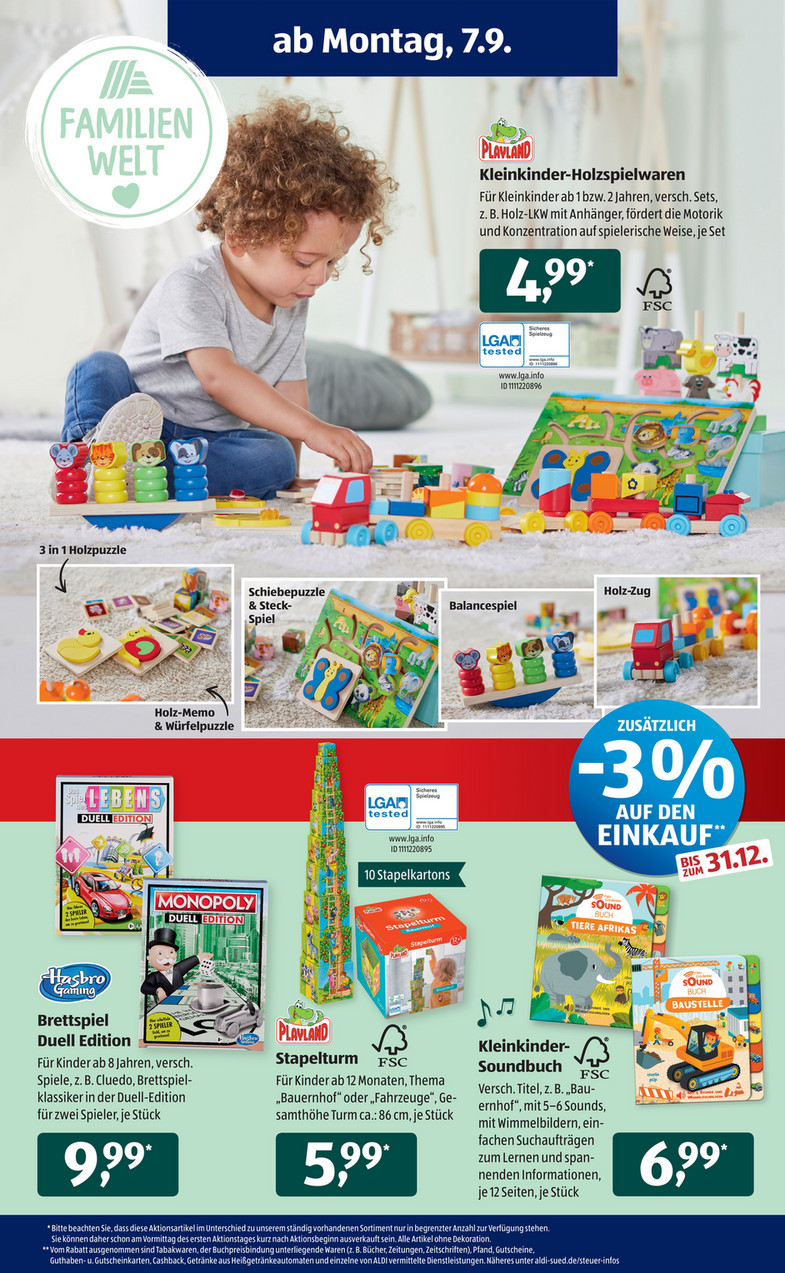 Aldi Süd Prospekt ab Montag, 07.09.2020 Seite 4 Prospektwerbung
