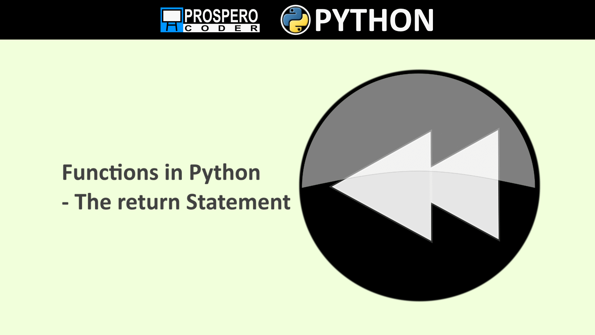 Functions in Python The return Statement Prospero Coder