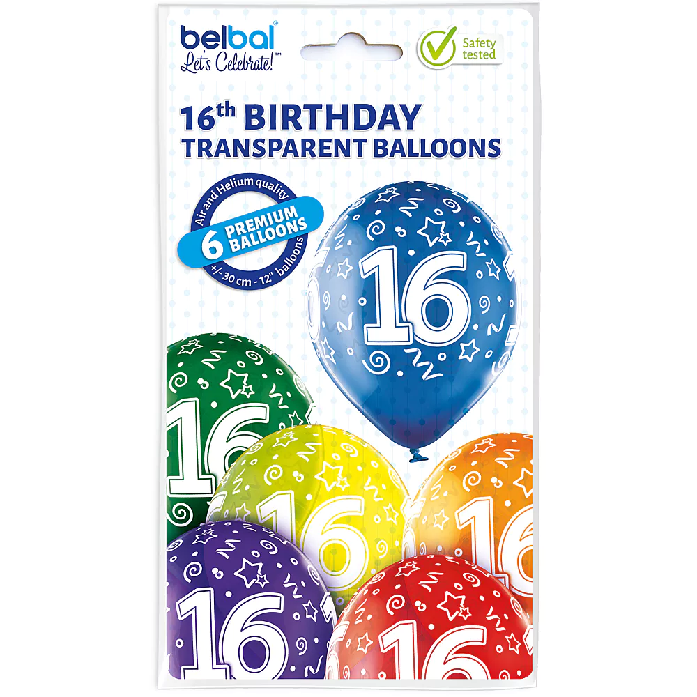 Ballon 16 Ans Métallisé Ø 30cm 6 Pièces Articles festifs