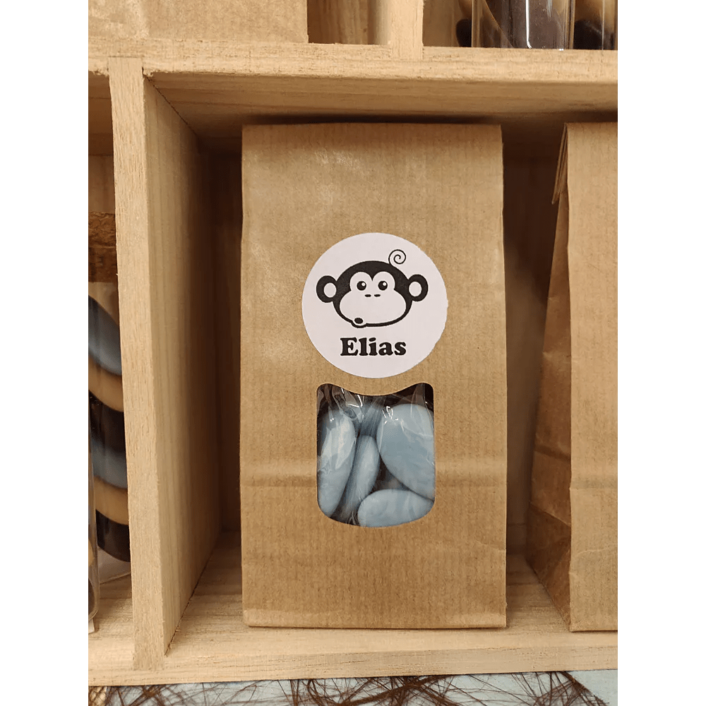 Sachet Kraft + Fenêtre 8x5x21cm 250g 10 Pièces Accessoires naissance AVA.be