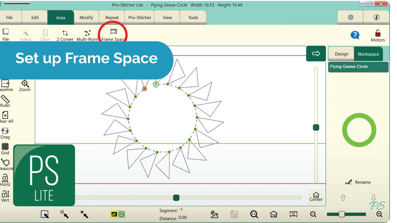 Set Up Frame Space ProStitcher