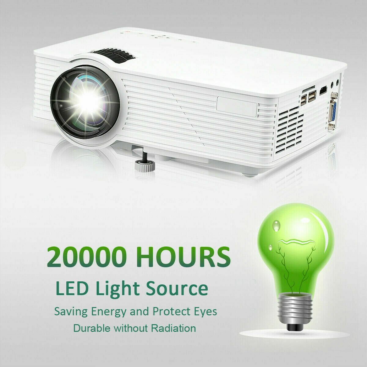 40. 5000 Lumen 3D LED Projector 1080P Full HD Multimedia Home Cinema