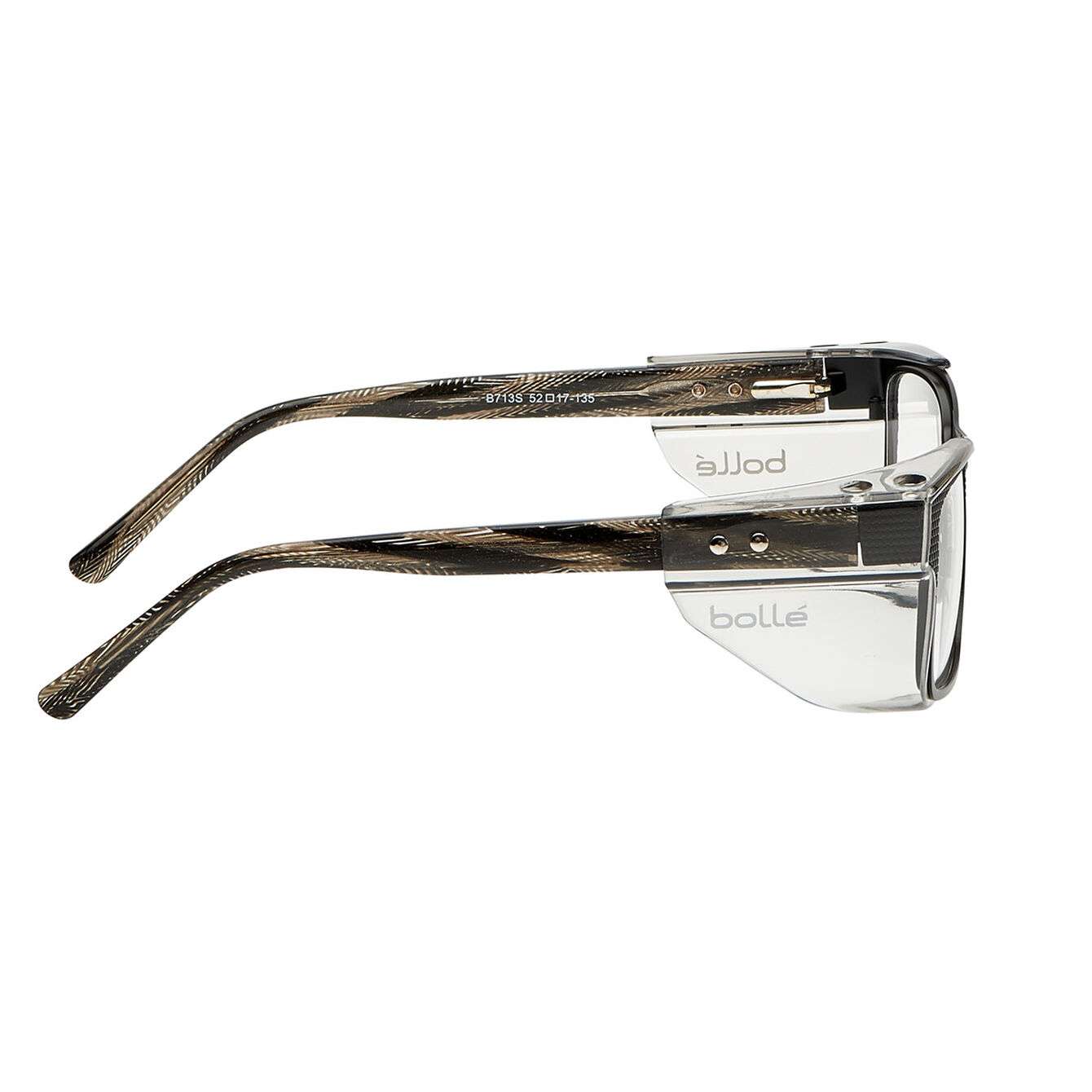 Bolle B713 Prescription Safety Glasses BLACK/ STAINLESS Frame