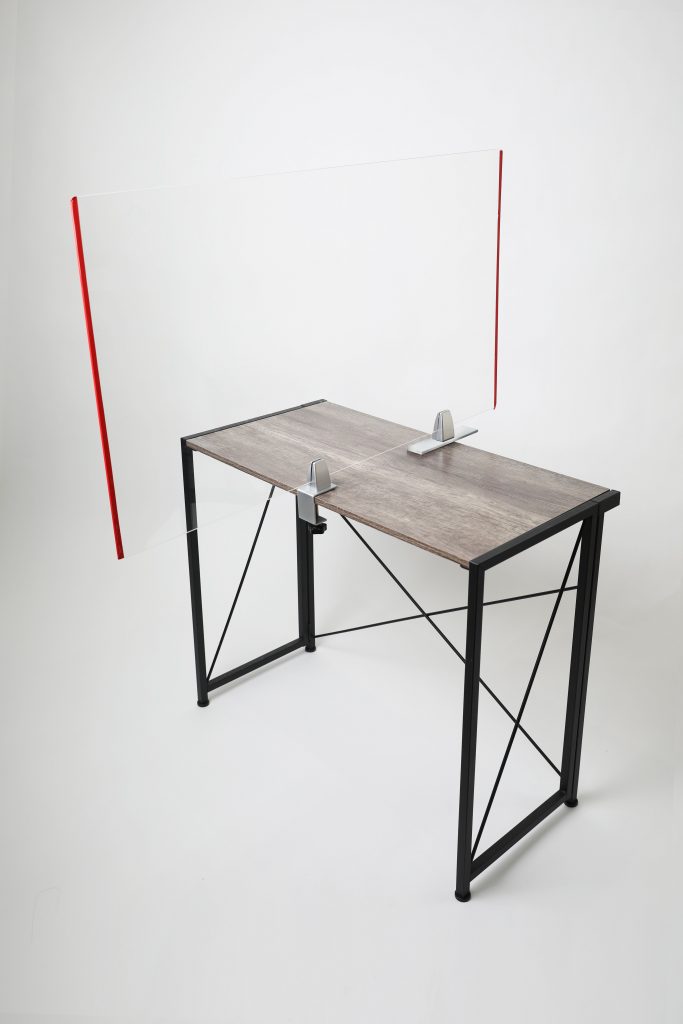 Clear, Acrylic Desk Divider with DualClamp Design Protective Partition