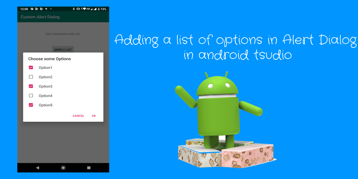 Android Alert Dialog Box with a list of Options