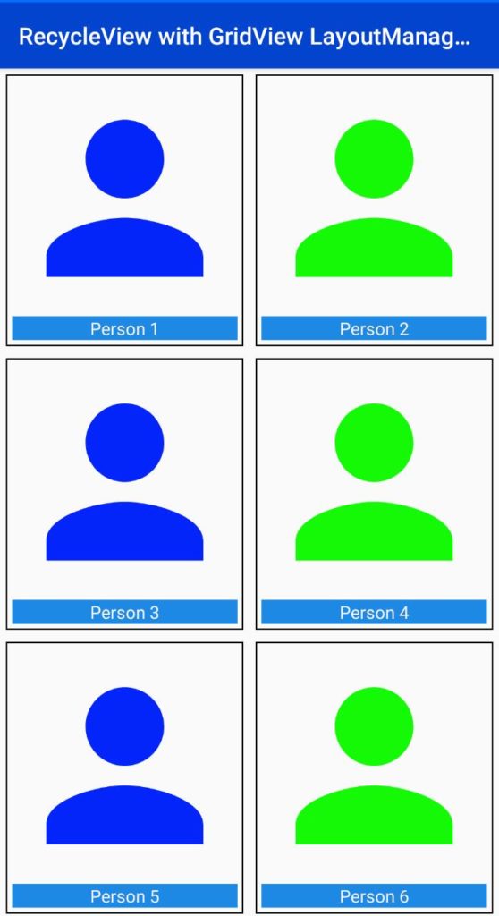 RecyclerView With GridLayoutManager Show Grid View in androidx