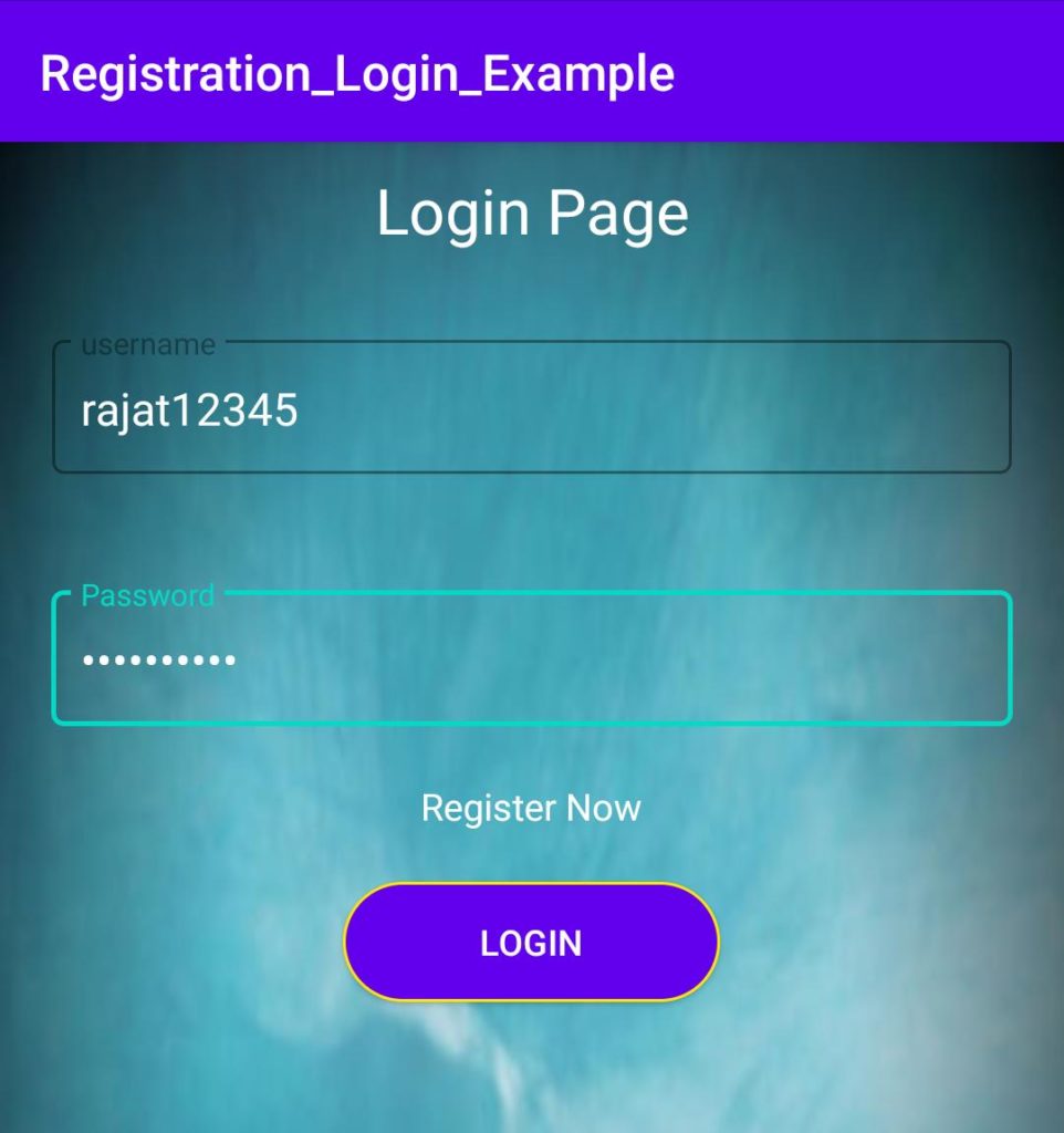 Login Page In Android