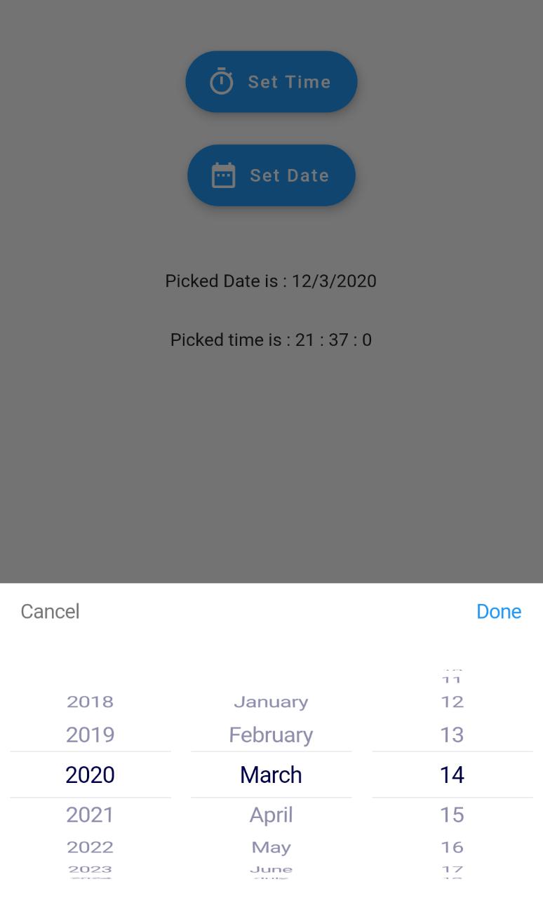 Flutter date time picker library with example