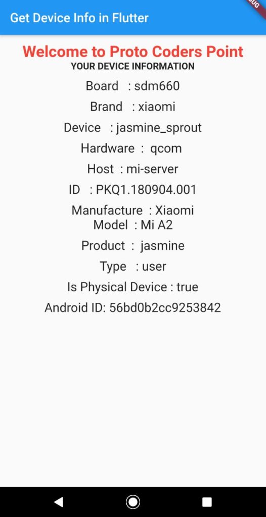 How to get Flutter device info with example