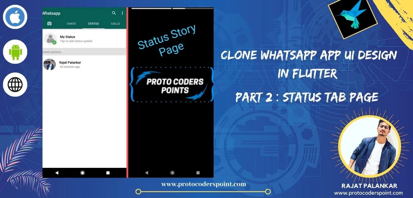 WhatsApp Clone App UI Design using Flutter Status Tab