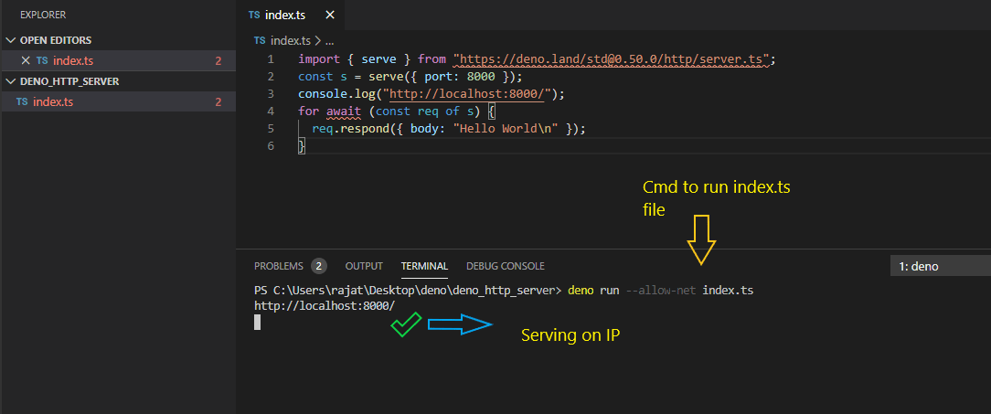 How to Install Deno JS on Windows Basic of Deno Script