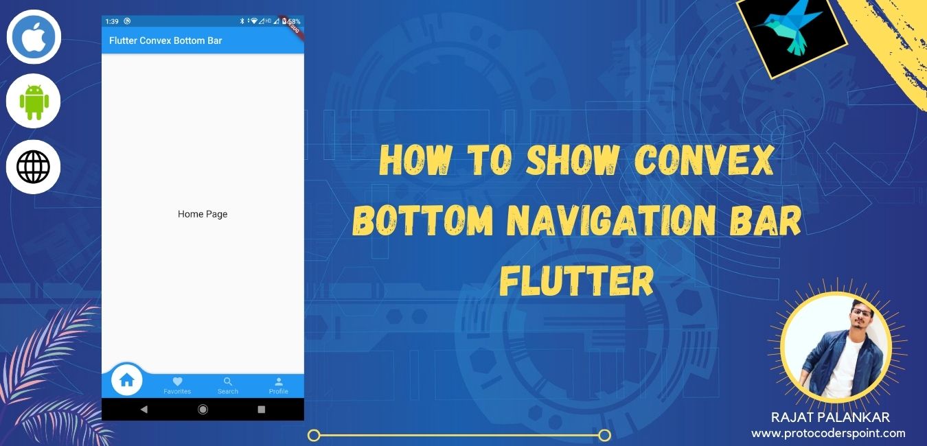 flutter bottom navigation bar example 4 pages Convex Bottom Bar Library