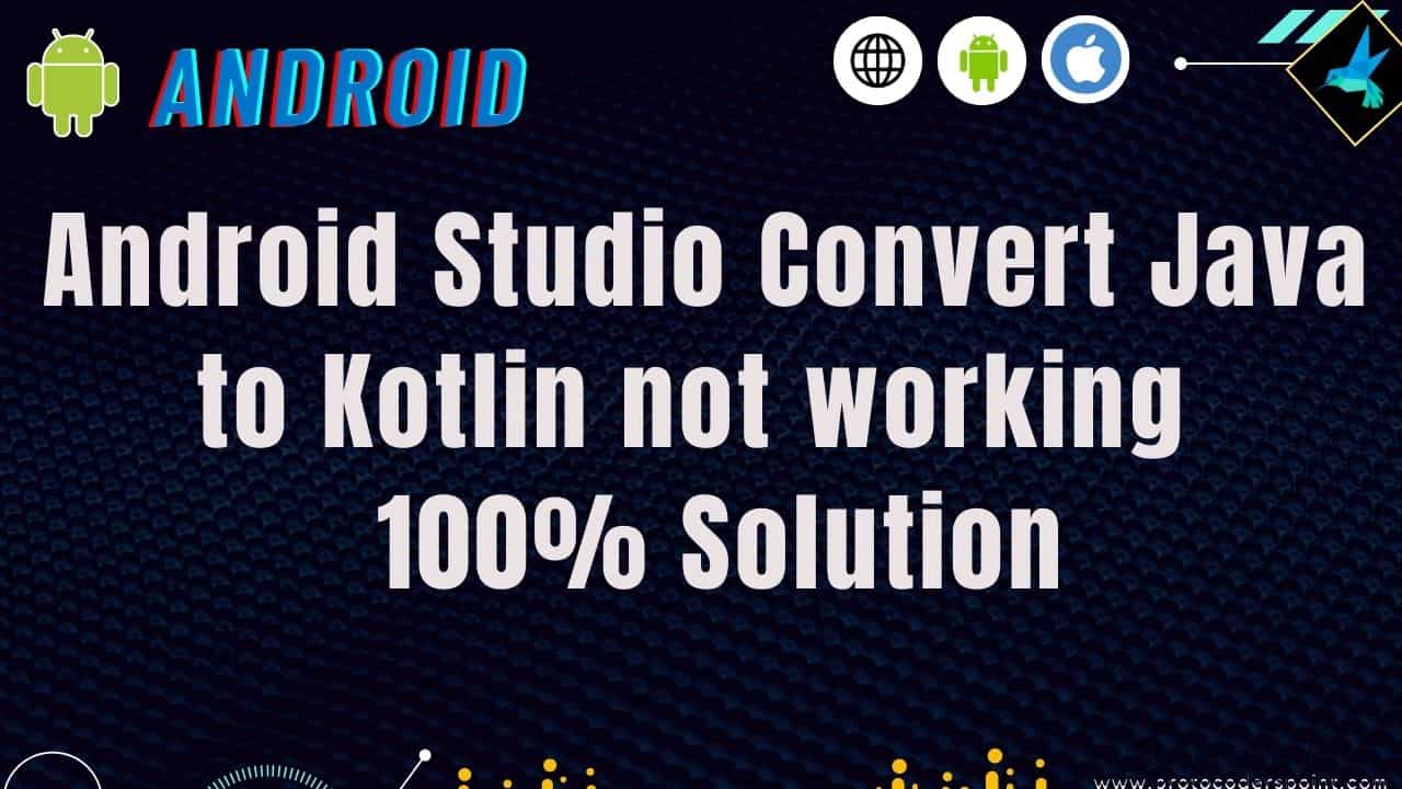 Android Studio Convert Java to Kotlin not working 100 Solution