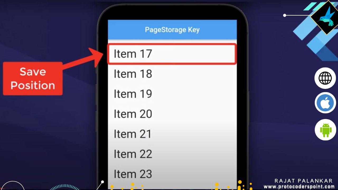 How to preserve scroll position of listview flutter PageStorageKey
