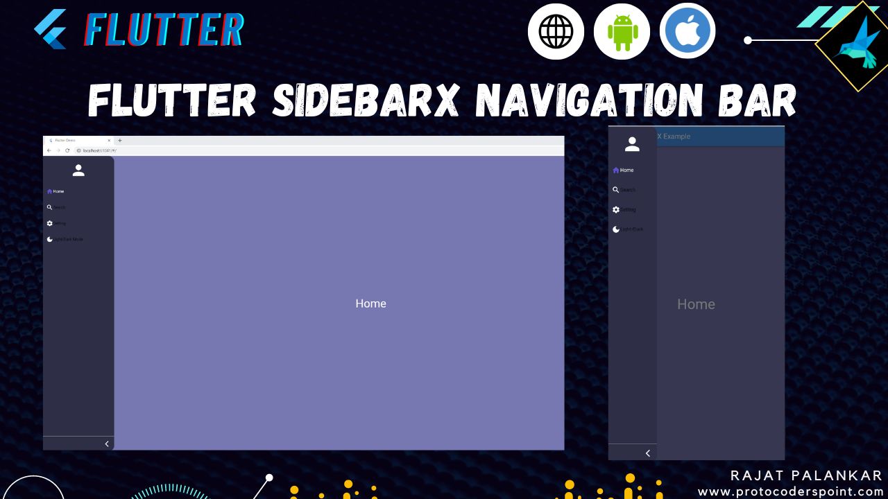 Flutter navigation Sidebar drawer SidebarX package