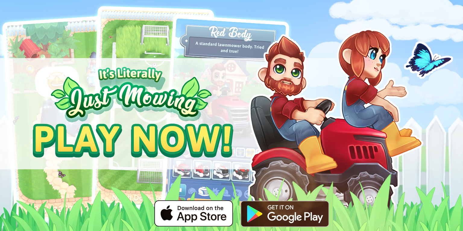It's Literally Just Mowing releases worldwide! Protostar Games