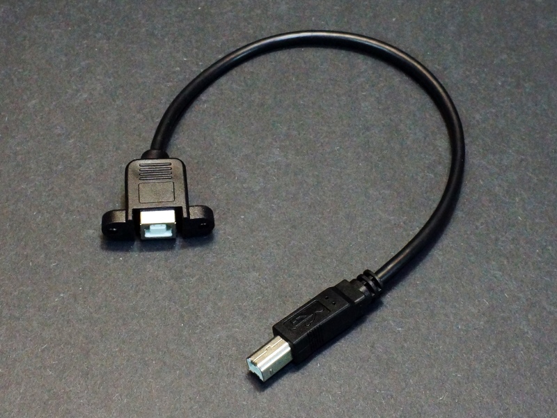 USB 2.0 Type-B Panel Mount Extension Cable, 1-Ft - ProtoSupplies