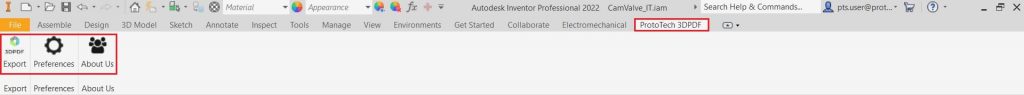 3D PDF Exporter For Inventor Plugin with updated features ProtoTech