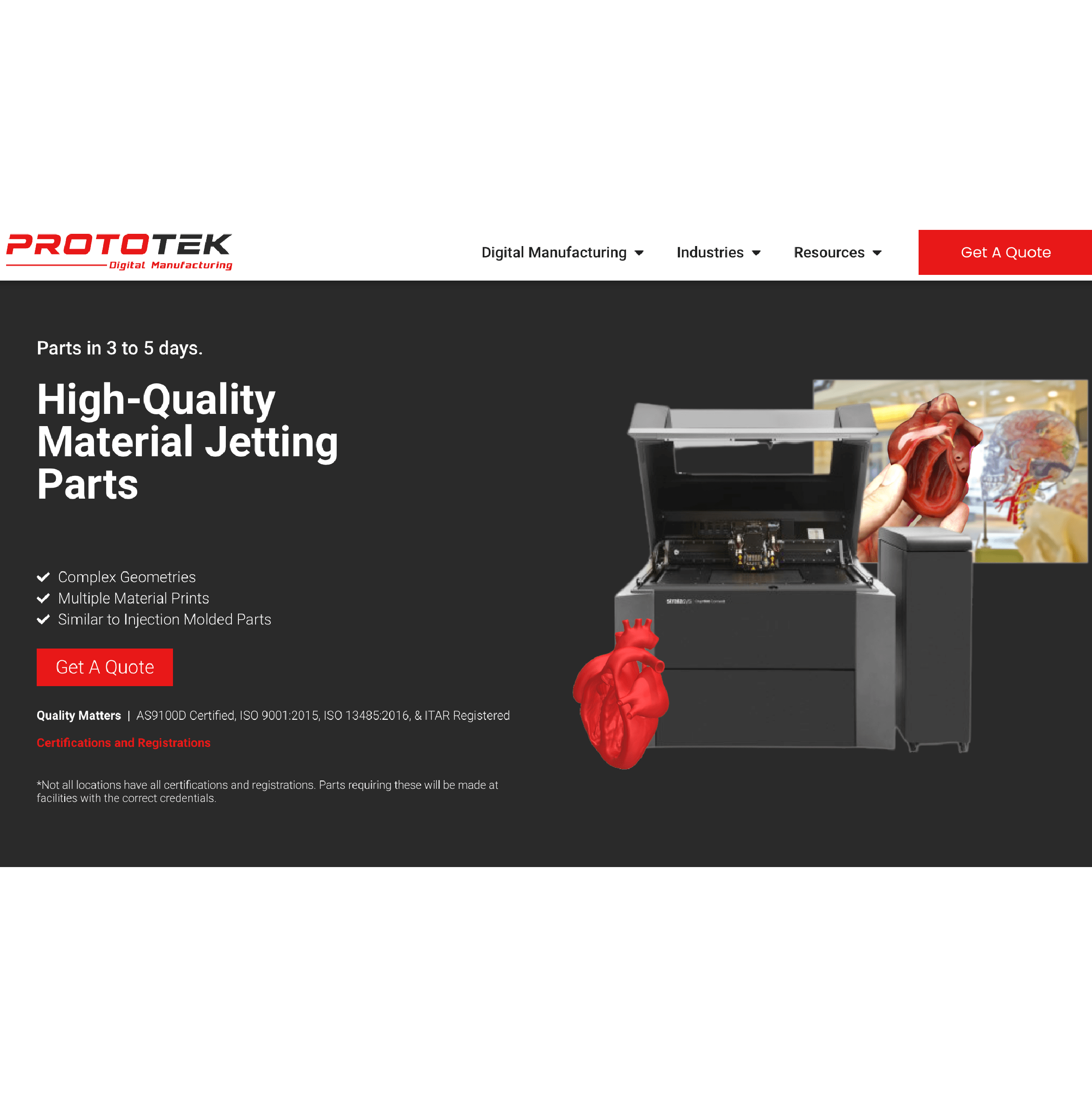 Material Jetting Parts Prototek Digital Manufacturing