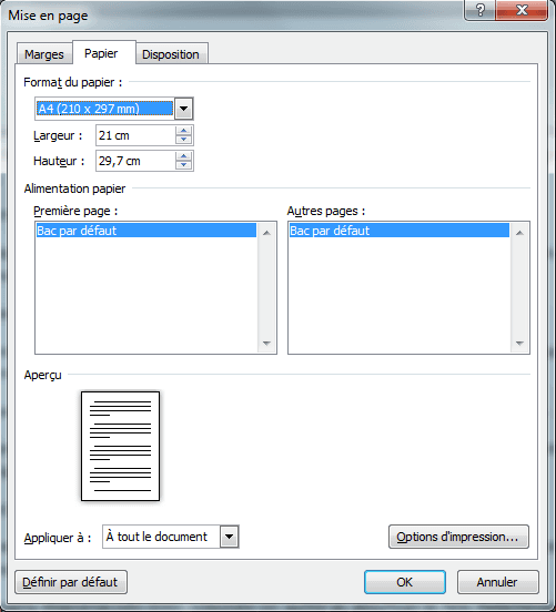 Créer des pages de formats différents au sein d'un même document sous
