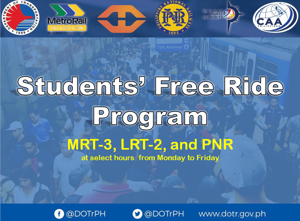 Students’ Free Ride Program on MRT3, LRT2, and PNR