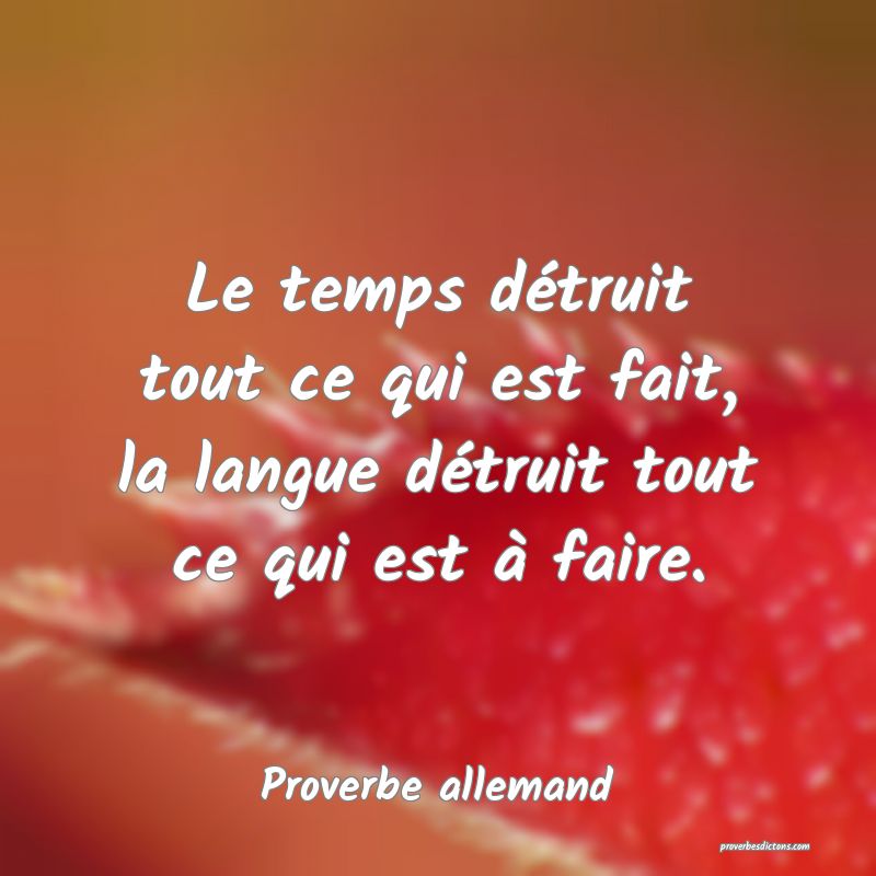 Le temps détruit tout ce qui est fait, la langue