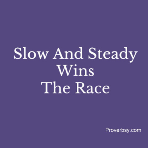 Slow And Steady Wins The Race Proverbsy