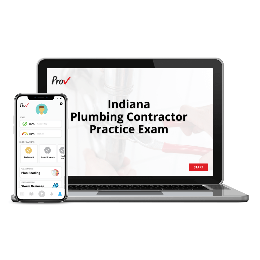 Indiana Plumbing Contractor Digital Practice Exam Prov