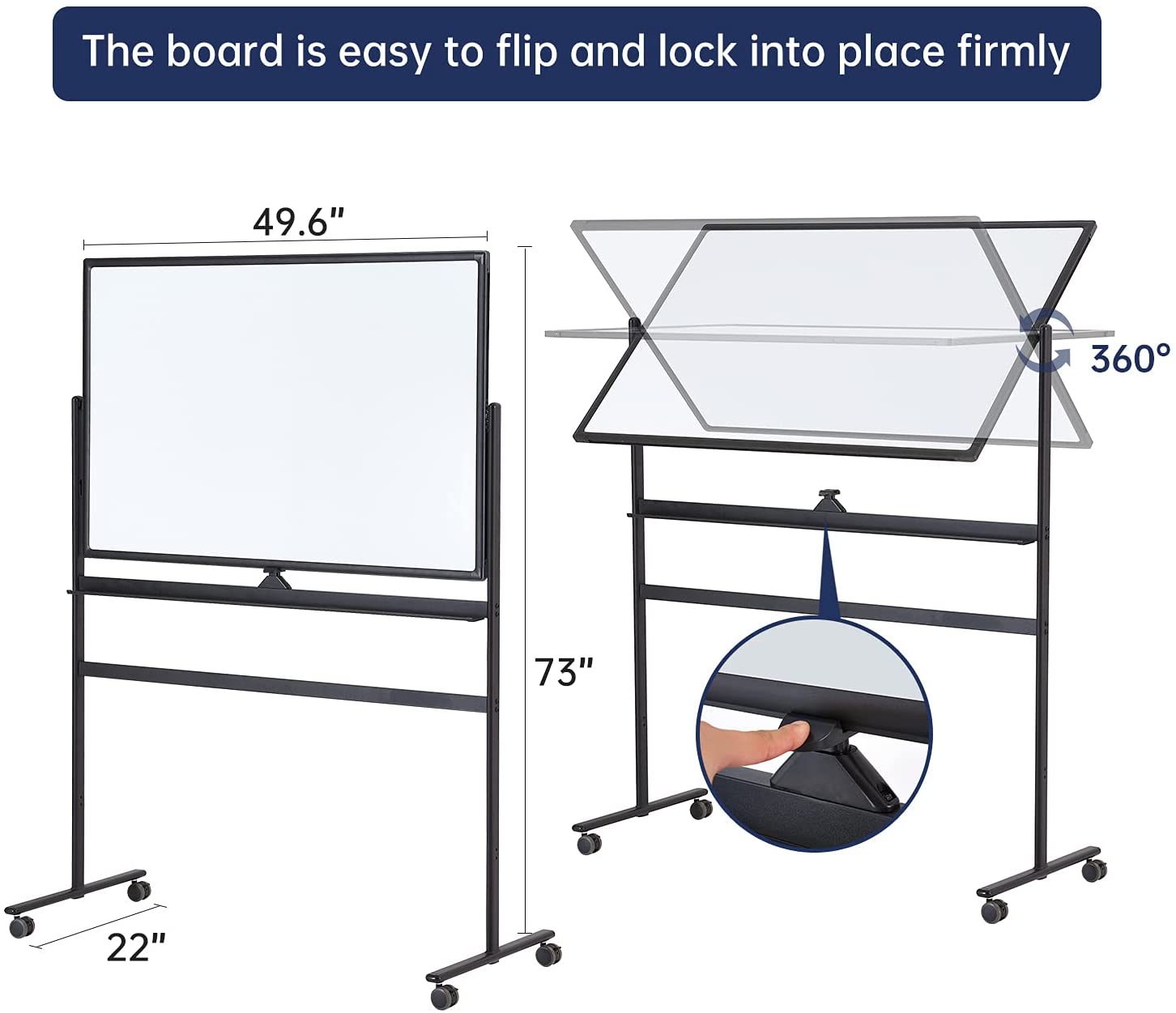 Large Rolling Whiteboard