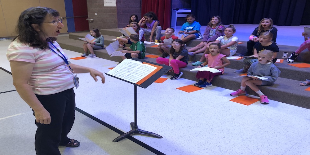 Singing with the School Choir Provost Elementary School