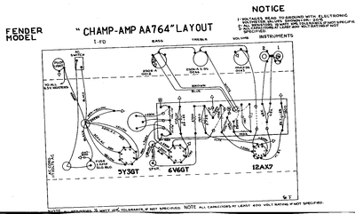 Prowess Amplifiers - Fender - Schematics - Champ aa764 - Layout