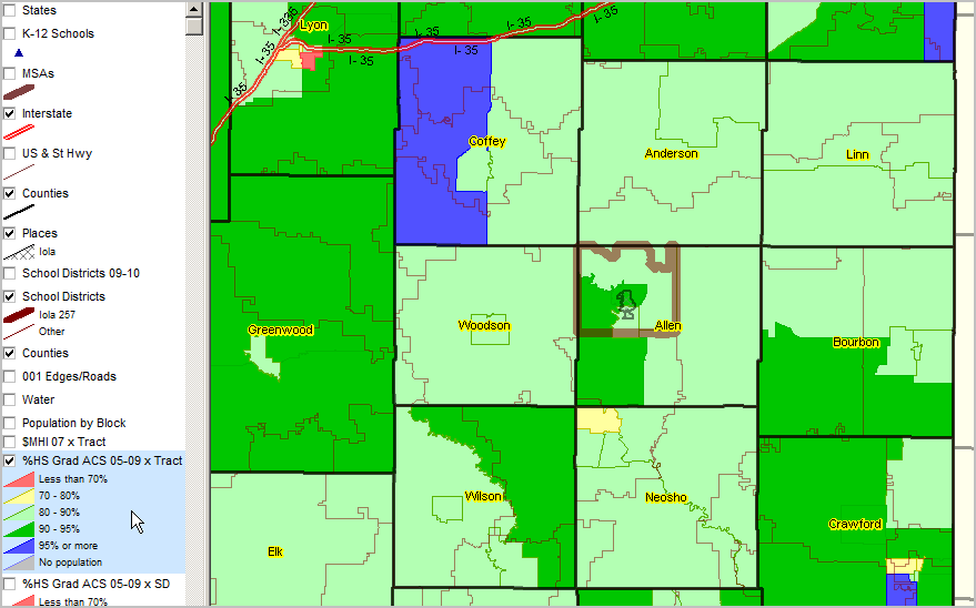 Iola, KS Census 2010 & Demographic Economic Patterns & Trends