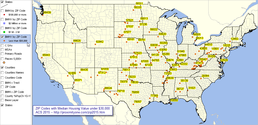 2015 Zip Code Map ZIP Code 2015 Rankings Highest ZIP Codes
