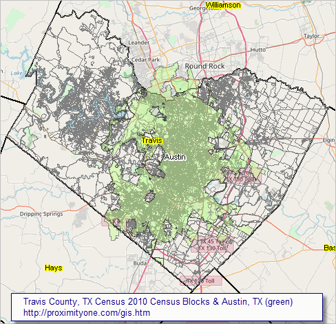Travis County Gis Map Demographic Analysis -- Austin, Tx Gis & Geodemographic Analysis