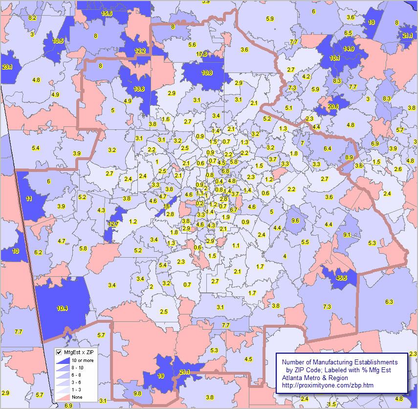 Establishments by ZIP Code Type of Business Employment