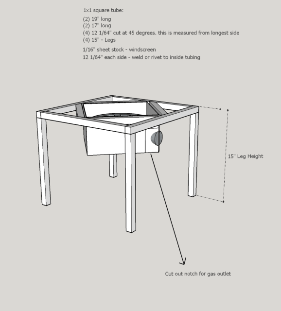 Single burner brew stand...with sketchup design/measurements Homebrew Talk Beer, Wine, Mead