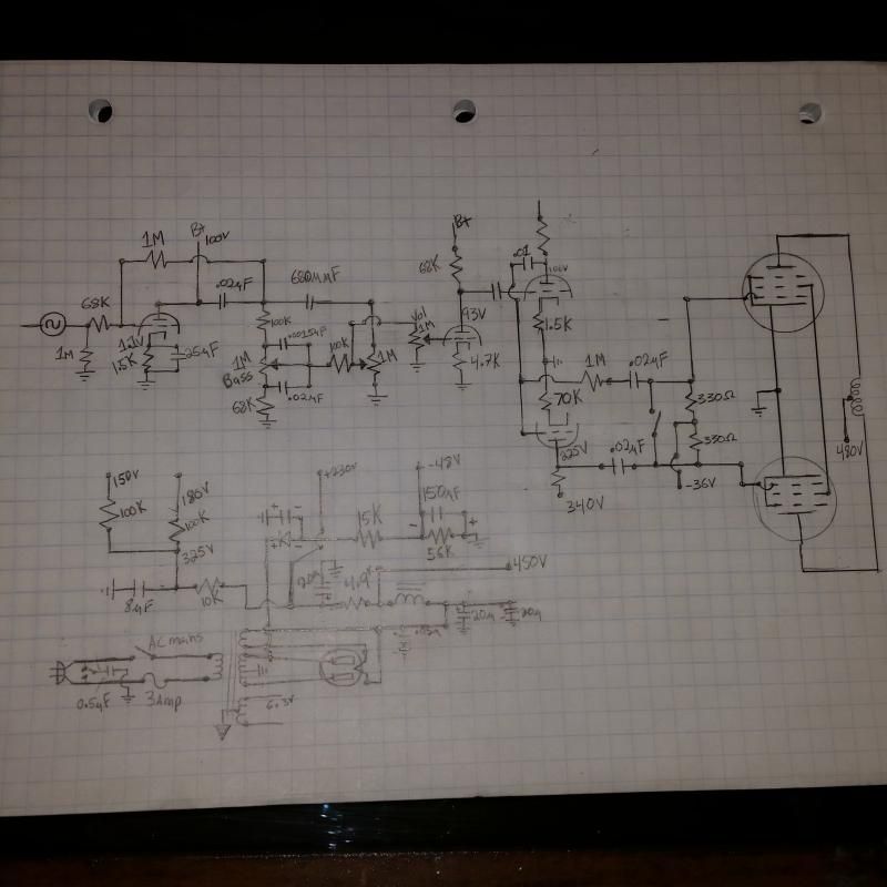 Silvertone 1484 Simplified schematic drawing attempts (block by block