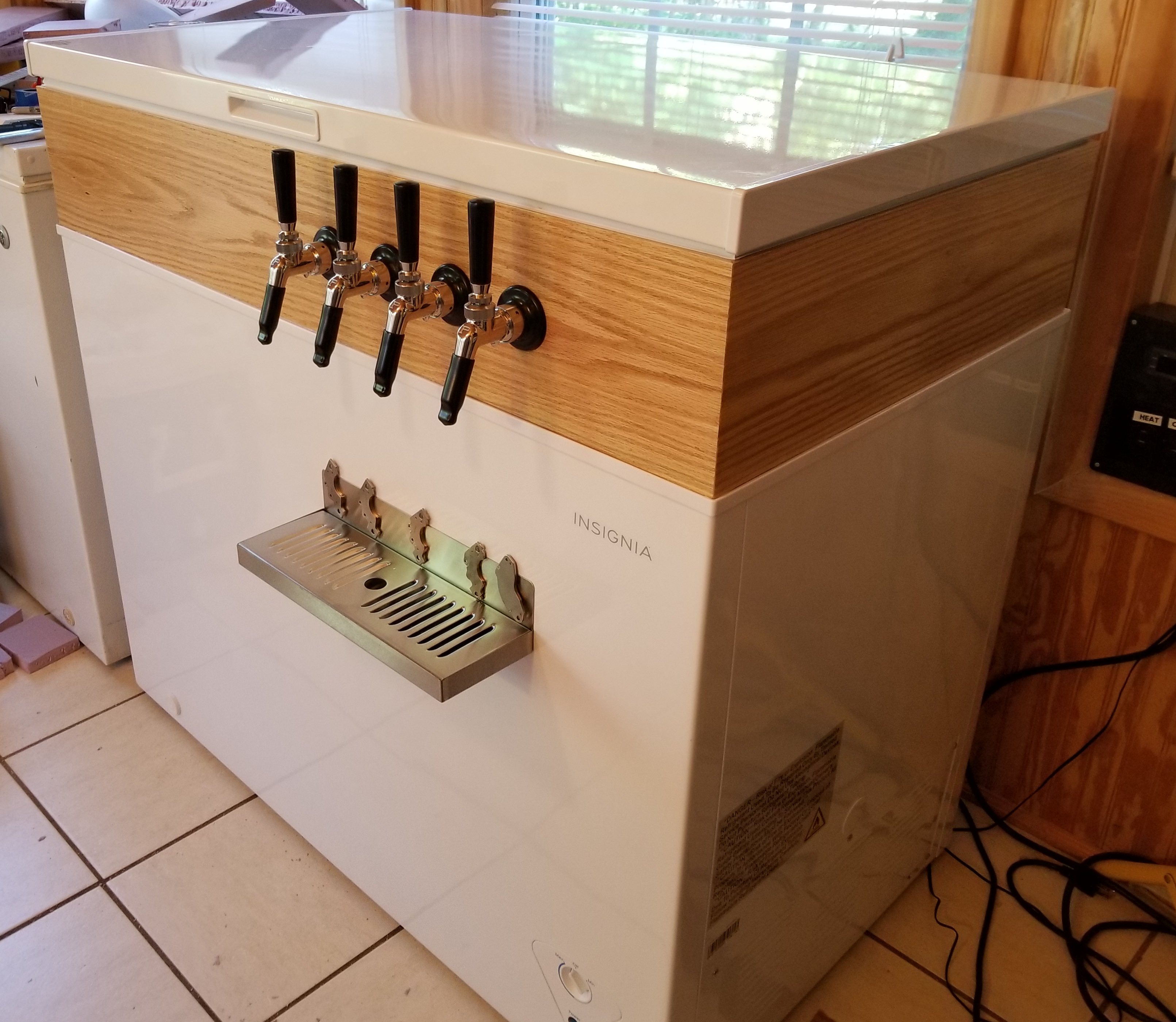 Keezer build with 8" oak collar Homebrew Talk Beer, Wine, Mead
