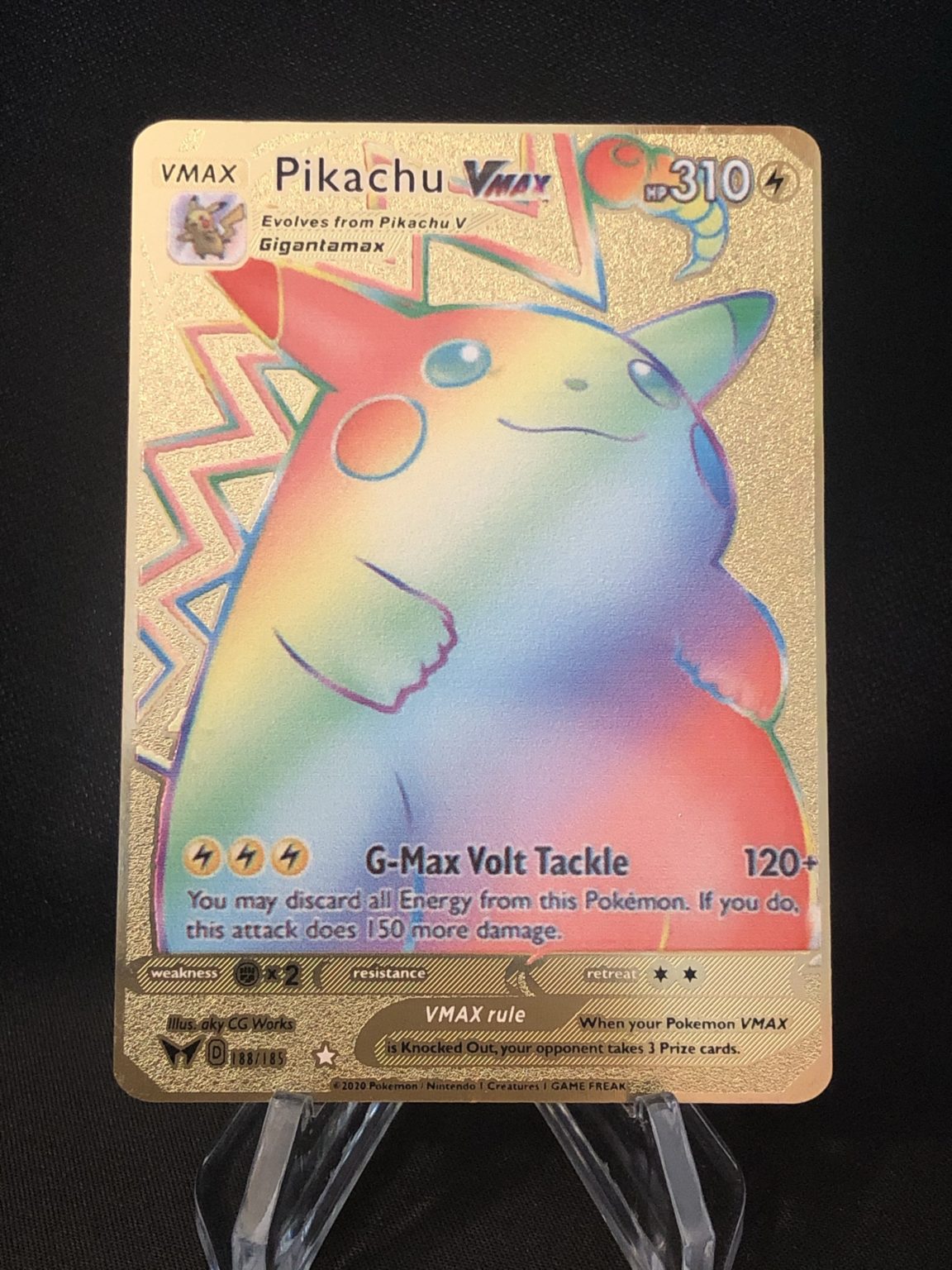 Pikachu Rainbow VMAX Metal Pokemon Card Proxy King